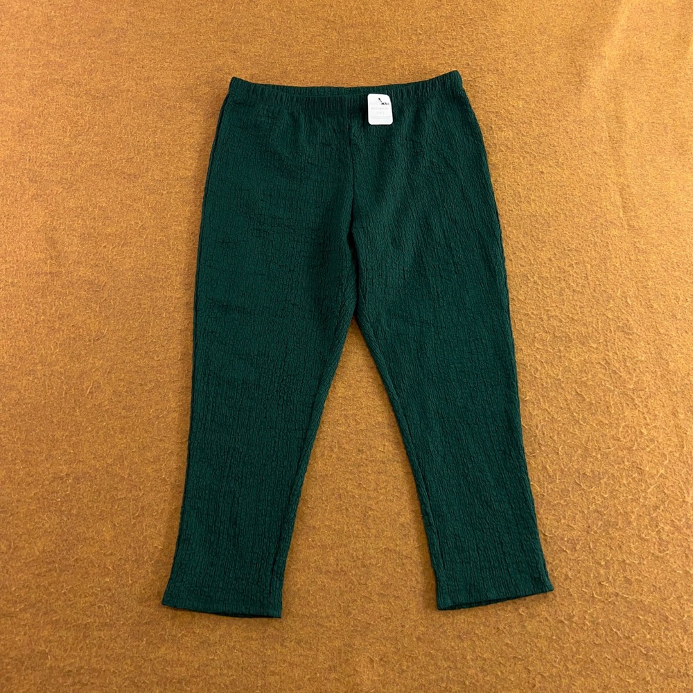 Fashion Nova Womens Large Green Textured Crinkle Popcorn Stretch Leggings NWT